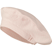 A'Dee Girls Pink and Ivory Cotton Houndstooth Beret